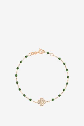 Gigi Clozeau Armband aus Ros&eacute;gold mit Harzperlen und Diamant Lucky Tr&egrave;fle