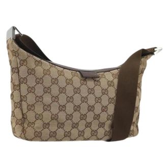 Gucci Pre-owned Vintage GG Canvas Schoudertas - Dames - Pre-owned - Beige - Maat: ONE Size Leer