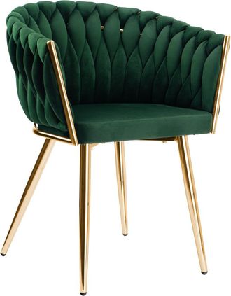 OEM Silla De Terciopelo Tejido Cofton Color Oro Verde Oscuro