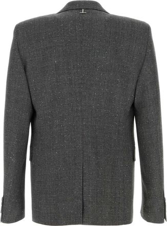 Alexander McQueen Mens Rever Blazer Gray Wool Blazers