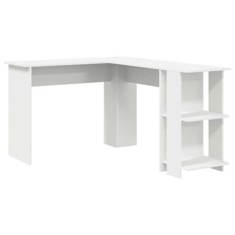 Berkfield Home Corner Desk with Storage White 140x113, 5x75cm | Size: 5x75 cm