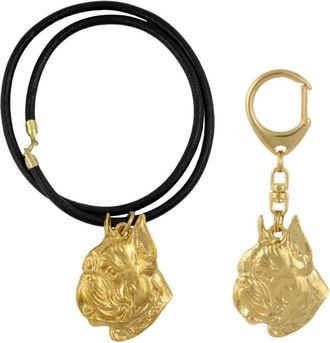 OEM Boxer, Boxer Ii - Llavero Y Collar Con Perro En Caja, Producto Ba&ntilde;ado En Oro De Alta Calidad, Marca Art-dog