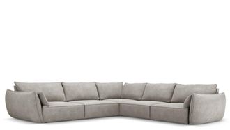 BLOOMINGLOFT Grosses 7-Sitzer Design Ecksofa Vanda - Chenille-Bezug