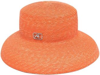 Alberta Ferretti raffia bucket hat - women - Vegetable Fibres - L - Orange