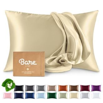 Bare Home 19 Momme 100% Mulberry Silk Pillowcase in Champagne at Nordstrom, Size Standard