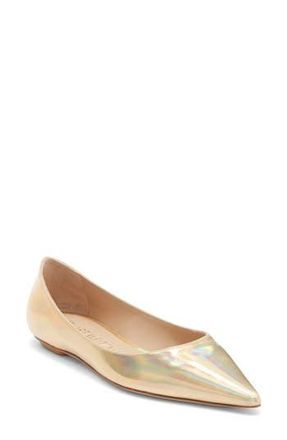 Stuart Weitzman Emilia Pointed Toe Flat in Platino at Nordstrom Rack, Size 7