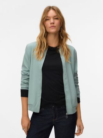 Vero Moda Bomberjacke VERO MODA VMCOCO L/S BOMBER NOOS, Damen, Gr. XL, grau (gray mist), Web, Obermaterial: 96% Polyester, 4% Elasthan, unifarben, regular fit n