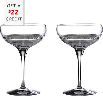 Waterford Set Of 2 Mixology Circon Coupe Glasses With $22 Credit