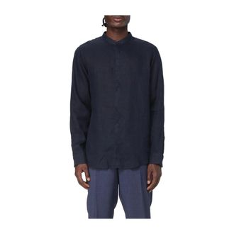 A|X Armani Exchange Klassiek Linnen Overhemd - Heren - Casual Overhemden - Blauw - XL - Linnen - Overhemden