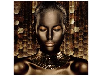 Schubiger M&ouml;bel Digitaldruck auf Glas Goldene Frau