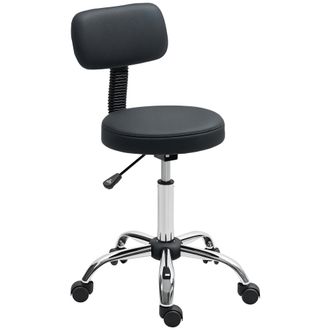 OEM Taburete Giratorio Con Respaldo Y Ruedas Silla Ajustable Para Salones De Belleza Estudio De Tatuajes 46x51x78-93 Cm