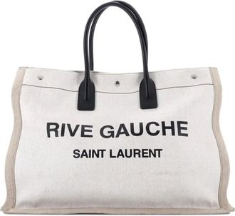 Saint Laurent Rive Gauche Shopper Canvas Large tote bag - Beige
