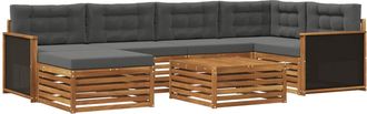 vidaXL Conjunto De Sof&aacute;s De Exterior 7 Uds. Natural Y Antracita Vidaxl