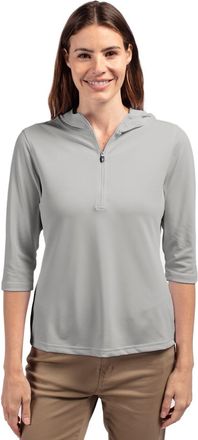 Cutter & Buck Virtue Eco Pique Recycled Half Zip Pullover Womens Hoodie Jacket