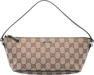Gucci Pre-owned Vintage Schoudertas - Dames - Vintage Schoudertas - Beige - ONE Size - Leer - Vintage