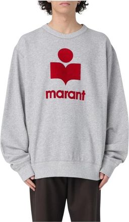 Isabel Marant Grijze Katoenen Sweatshirt Geborduurd Logo - Heren - Sweatshirts - Grijs - XL - Katoen - Hoodies & sweatvesten