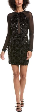 Tadashi Shoji Dina Sequin Eyelash Fringe Mini Dress