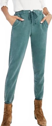 Something Navy Tie Waist Joggers In Dark Green