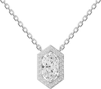 Diamond2Deal 14k White Gold 1.5 Carat Marquise Cut Lab Grown Diamond Pendant Necklace 18