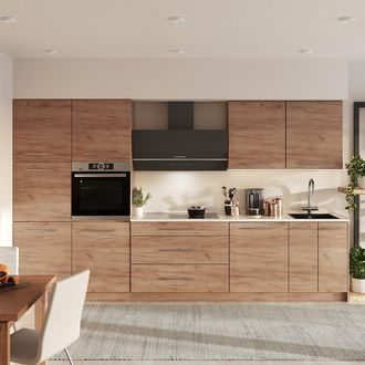 Vicco Mueble De Cocina Fame-line, Roble Dorado/roble Dorado, 340 Cm, Et Antracita, Vicco