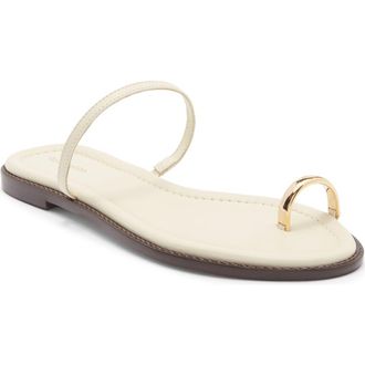 Reformation Cassandra Flat Slide Sandal in Almond Leather at Nordstrom Rack, Size 6.5