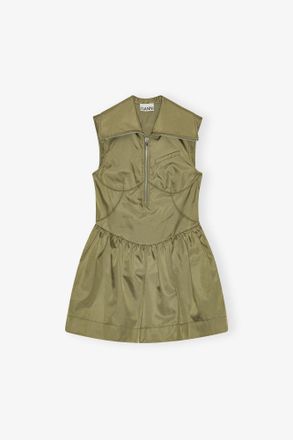 Ganni Dress in Green Nylon - Size 32 Beige