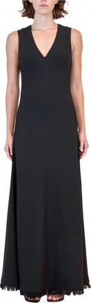 Jonathan Simkhai Lowri Sleeveless Fringe-Hem Maxi Dress In Black