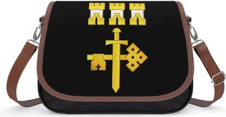 Generic Flag of Ternopil Oblast Small Womens Crossbody Bags Shoulder Handbag with Adjustable Strap for Travel