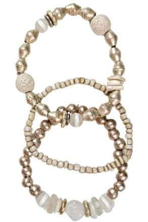Twine & Twig Womens Marrakech Bracelet Set In Blanc