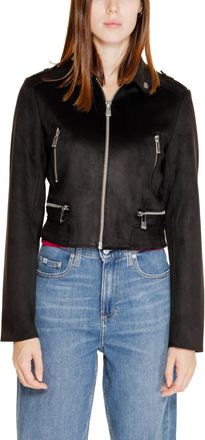 Morgan Black Plain Zip Jacket in