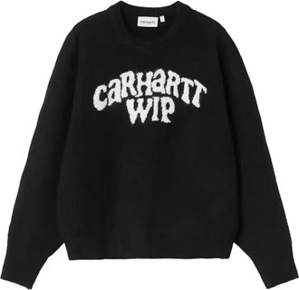 Carhartt Work in Progress Guide Club Sweater - Dames - Ronde hals truien - Zwart - S - Wol - Truien & Vesten