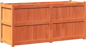 vidaXL Vidaxl - Jardinera Exterior Madera Maciza Pino Marr&oacute;n Cera 150x50x70 Cm