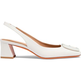 Santoni Womens mid-heel slingback in White at Nordstrom, Size 9.5