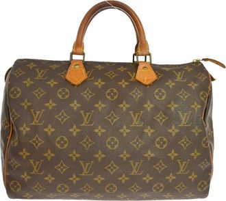 Louis Vuitton Speedy Handbag Monogram Canvas Brown Canvas Handbag (Pre-Owned)