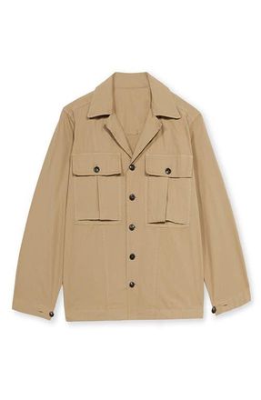 Fortela Oversize Cotton Twill Shirt in Camel at Nordstrom, Size 48 Eu