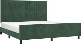 vidaXL Vidaxl - Estructura Cama Sin Colch&oacute;n Terciopelo Verde Oscuro 160x200 Cm
