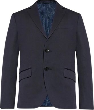 Etro Roma Fit Katoen Stretch Jas - Heren - Blazers - Blauw - L - Katoen - Jassen