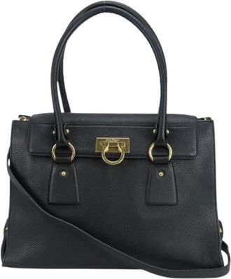 Ferragamo Pre-owned Handbags, female, Black, Size: ONE SIZE Pre-owned Leather 2way Bag