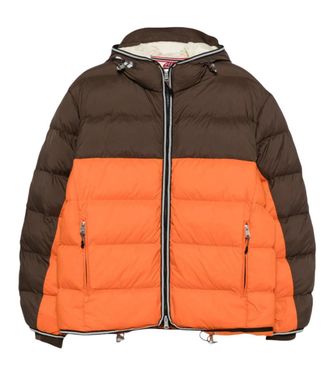 Napapijri Brown Color Block Hood Jacket