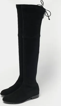 Stuart Weitzman Black Suede Lowland Over The Knee Boots
