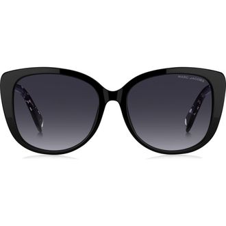 Marc Jacobs 57mm Gradient Cat Eye Sunglasses in Black/Silver at Nordstrom Rack