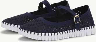 Ilse Jacobsen Womens Mary Jane Flats Shoe In Dark Indigo
