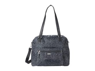 Baggallini Overnight Expandable Laptop Tote with RFID Phone Wristlet Tote Handbags Midnight Blossom, Nylon