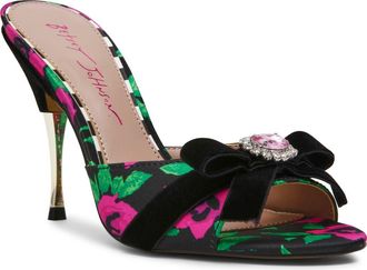 Betsey Johnson Honey Bow Slide Sandal in Pink/green Floral at Nordstrom, Size 8.5
