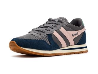 Gola Daytona Womens Shoes Ash/Navy/Chalk Pink : 7.5 B - Medium, Leather/Suede/Textile