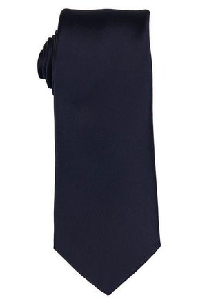 Brooklyn Brigade Mens Solid Satin X-Long Tie in Navy at Nordstrom