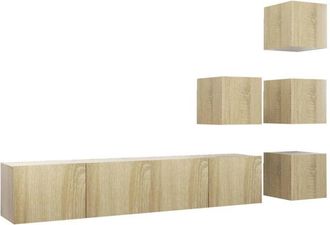 vidaXL Juego De Muebles De Sal&oacute;n 6 Piezas Roble Sonoma Vidaxl