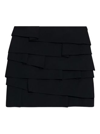 Versace layered pleated mini skirt - women - Acetate - 38 - Black