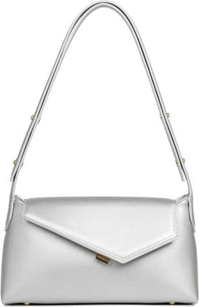Lancaster Klep Crossbody Tas Zo&eacute; 2.0 Zilver - Dames - Schoudertassen - Grijs - ONE Size - Leer - Tassen