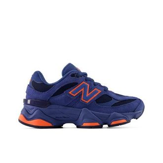 New Balance Ni&ntilde;os 9060 Lace en Azul/Naranja, Talla 32.5